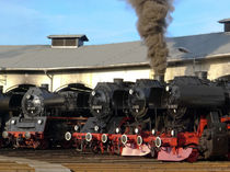Dampflokomotiven am Lokschuppen by Jörg Hoffmann