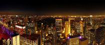 Night Central Park  from the Rockefeller center in New York by Zoltan Duray