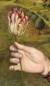 Girl with tulip.Detail with tulip. von Victoria Francisco