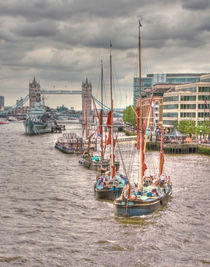 Thames Barges Tower Bridge 2012 by David J French