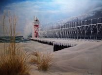Lighthouse in 4 Seasons- Winter von Michael John Cavanagh