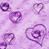 Bubbles and Hearts purple by Christine Bässler