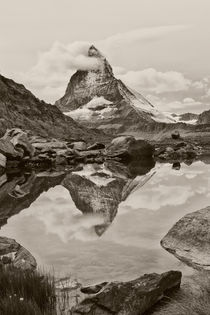 Matterhorn Reflected Black and White by mark haley