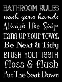 Bathroom Rules Poster by friedmangallery