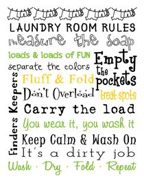 Laundry Room Rules Poster von friedmangallery