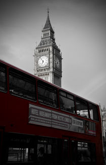 BW Big Ben and red London Bus von RicardMN Photography