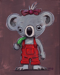 Koala Girl In Red Overalls von monkeycrisisonmars