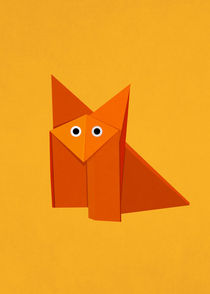 Cute Origami Fox Yellow by Boriana Giormova