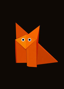 Cute Origami Fox Dark by Boriana Giormova