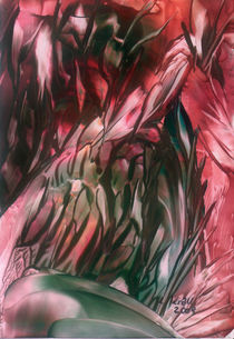 Blumen abstrakt - Encaustic von Ulrike Kröll