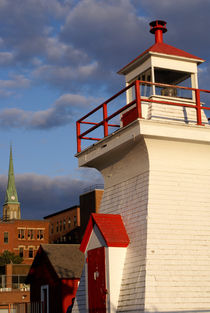 RED AND WHITE LIGHTHOUSE Saint John New Brunswick by John Mitchell