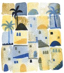 Morning Watercolor Abstract Townscape von Nic Squirrell