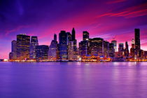 New York City Manhattan Skyline at Night by Zoltan Duray