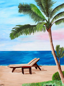 Karibischer Strand mit Liegestühlen von M.  Bleichner