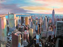 New York City Manhattan Skyline im warmen Sonnenlicht von M.  Bleichner