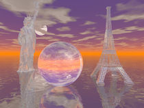 Statue und Eiffelturm von Frank Siegling