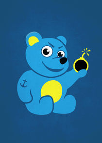 Evil Tattooed Cartoon Teddy Bear von Boriana Giormova
