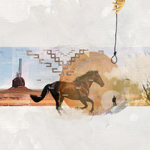 Classic western film abstract collage by Mihalis Athanasopoulos